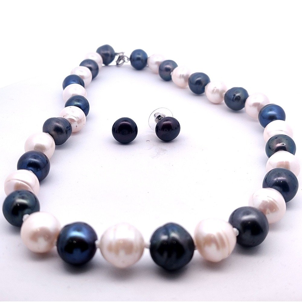 Akoya Pearl Bead Mala With Earrings