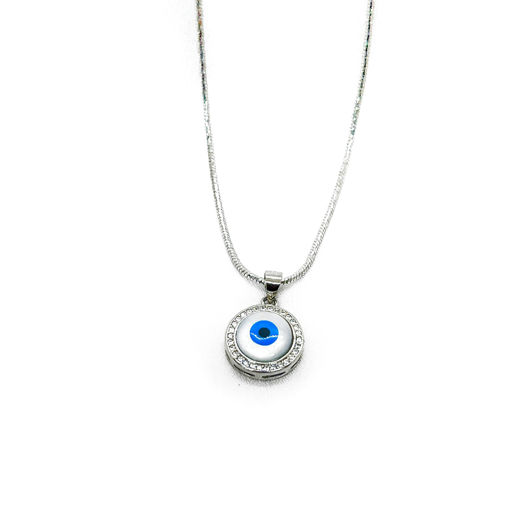 Silver Evil Eye Pendent Chain